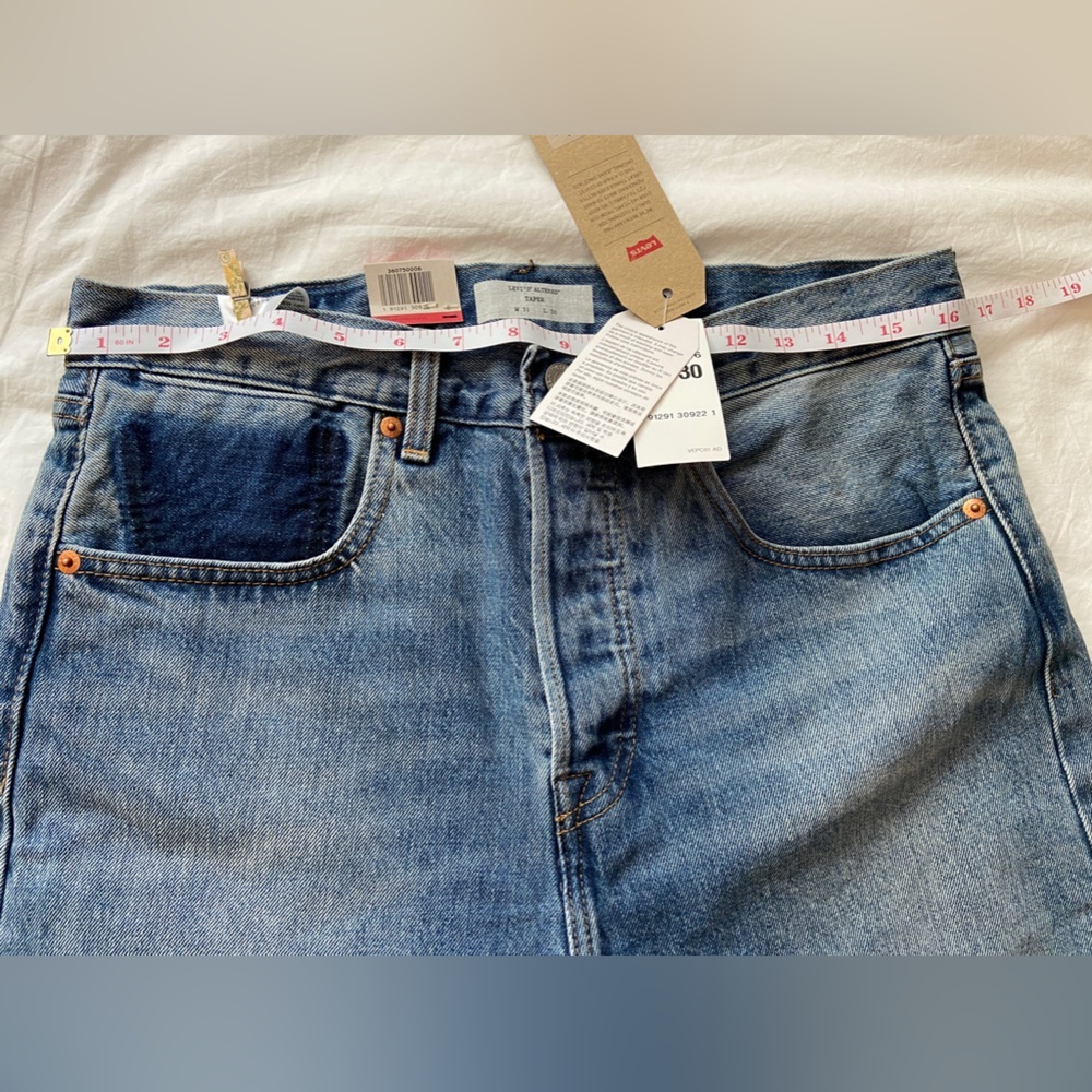 Levi's Altered Taper Men's Blue Jeans Gusset Funky 30/30 Women Fit Like 27-28 - Picture 9 of 16